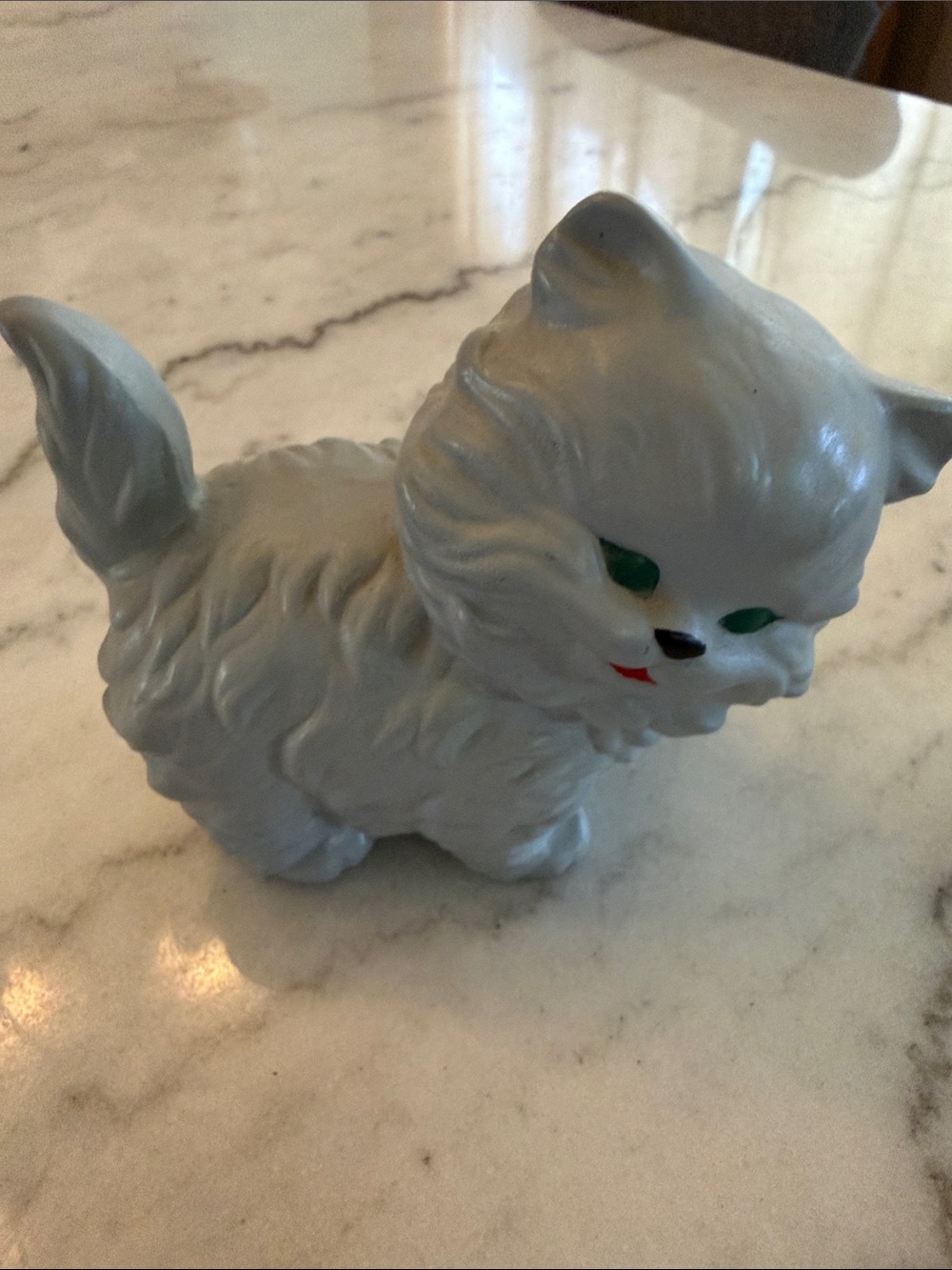 Gray Cat Figurine Toy - Decorative Pet Accent